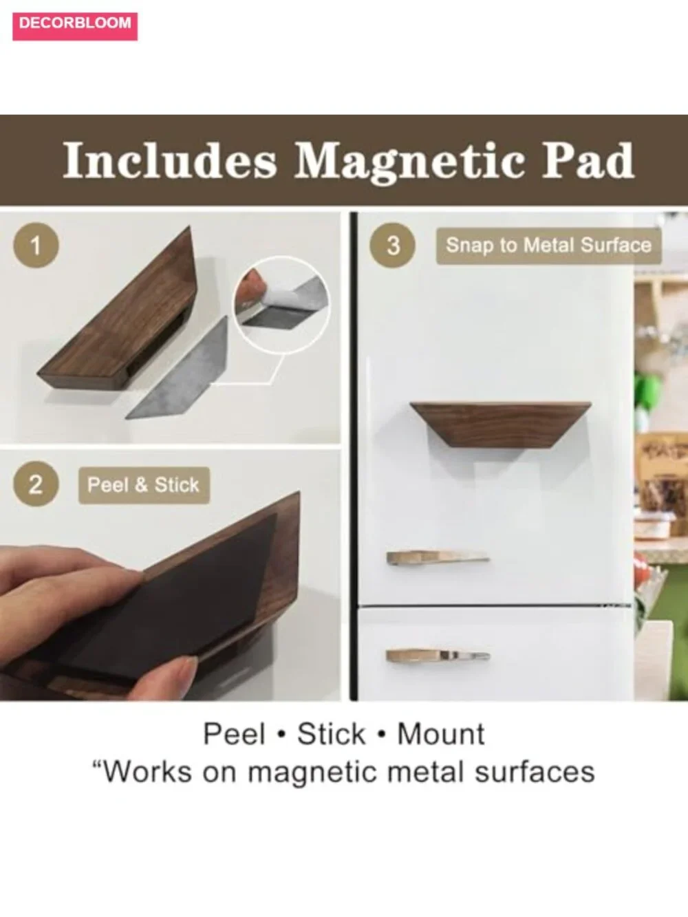 Walnut Magnetic Coffee Filter Holder for V60 Cone Filters, Holds 100